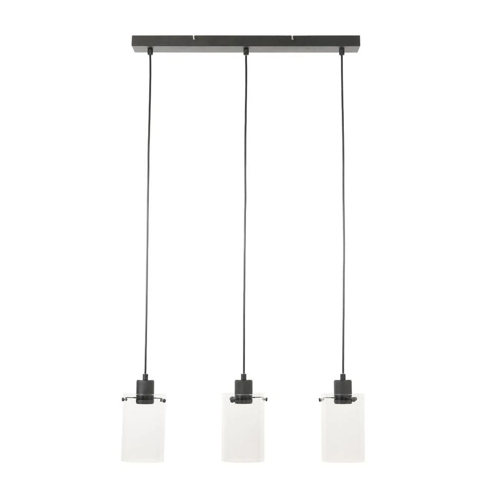 Hanglamp Vancouver - Zwart Glas - 65x12x18,5cm - 3L 3 Hanglamp Vancouver - Zwart Glas - 65x12x18,5cm - 3L - Afbeelding 3