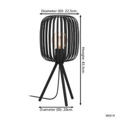 EGLO Romazzina Tafellamp - E27 - Ø 20 Cm - Zwart -Leenbakker Winkel 1000090307 0103