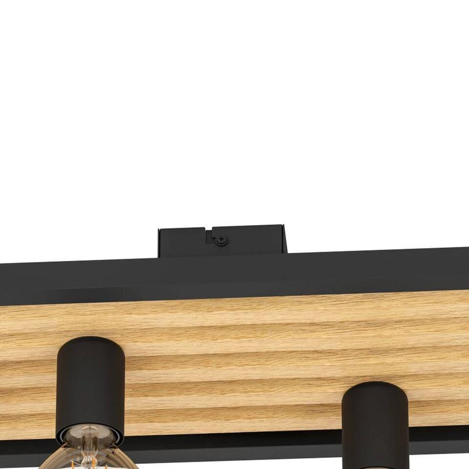 EGLO Consett Plafondlamp - E27 - 78 Cm - Zwart/Bruin - Staal 2 EGLO Consett Plafondlamp - E27 - 78 Cm - Zwart/Bruin - Staal - Afbeelding 2