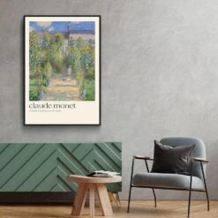 Walljar - Claude Monet - De Tuin Van Monet In Vétheuil - Poster Met Lijst / 50 X -Leenbakker Winkel 1000091247 0102