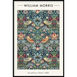 Walljar - William Morris - Strawberry Thief - Poster Met Lijst / 70 X 100 Cm