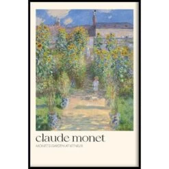 Walljar - Claude Monet - De Tuin Van Monet In Vétheuil - Poster Met Lijst / 40 X
