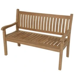 Teak Tuinbank Gebogen - Hout - Bruin -Leenbakker Winkel 1000091505 0102