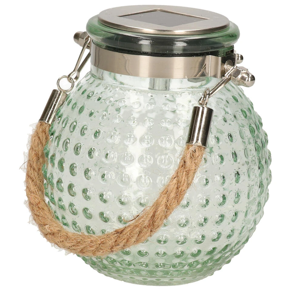 Anna's Collection Solar Lantaarn Glas - Groen - Bubbel - 10 X 12 Cm 1 Anna's Collection Solar Lantaarn Glas - Groen - Bubbel - 10 X 12 Cm