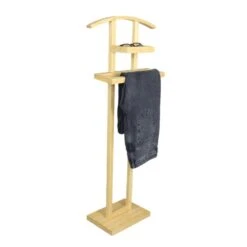 MISOU Dressboy Kledingstandaard Kledinghouder Bamboe Hout 44.8x22.2x114.2 Cm