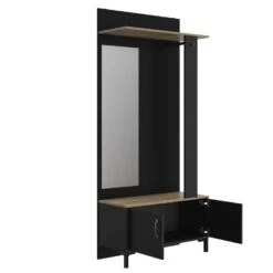 Diagone Entreekast Store - Incl Stang En Spiegel - 190 Cm Hoog - Zwart -Leenbakker Winkel 1000092477 0103