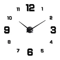 LW Collection Wandklok 3D Klok Zwart