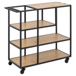 Sohome Trolley Joannie - Eiken En Metaal - 75 X 80cm
