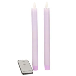 Anna's Collection LED Dinerkaarsen - 2x - Lila Paars - 23 Cm