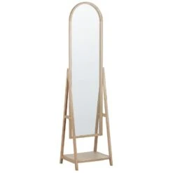 Beliani Staande Spiegel CHAMBERY - Lichte Houtkleur Paulowniahout