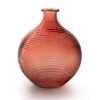 Jodeco Bloemenvaas - Oranje/terra Glas - Ribbel - D16 X H20 Cm