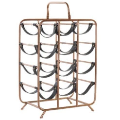 Items Wijnrek - 12 Flessen - Koper - Metaal - 37 X 54 Cm