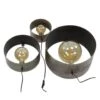 Wandlamp Set Van 3 Chez Rond Oud Zilver - 39x39x39 Cm - Metaal - Grijs