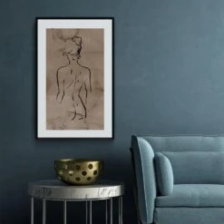 Walljar - Back Line Art - Poster Met Lijst / 70 X 100 Cm -Leenbakker Winkel 1000096293 0103