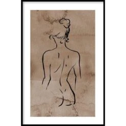 Walljar - Back Line Art - Poster Met Lijst / 70 X 100 Cm