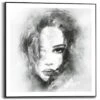 Schilderij Vrouw 50x50 Cm Zwart-Wit