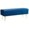 Beliani Hocker PATERSON - Blauw Fluweel