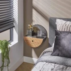 Industrieel Rond Wandrek Hout En Metaal Tim Ø 40 Cm - 25x40x40 Cm - Hout - Zwart 7 Industrieel Rond Wandrek Hout En Metaal Tim Ø 40 Cm - 25x40x40 Cm - Hout - Zwart -Leenbakker Winkel 1000098596 0103