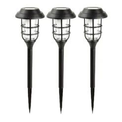 Benson Prikspot - Solar - 3x - Zwart - LED Flame Effect - H43 CmA 