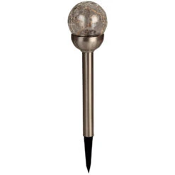 Luxform Solar Tuinlamp - 1x - RVS - LED Softtone Effect - D6 X H35 Cm -Leenbakker Winkel 1000099610 0100