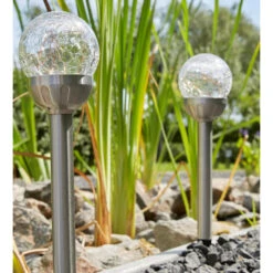 Luxform Solar Tuinlamp - 1x - RVS - LED Softtone Effect - D6 X H35 Cm -Leenbakker Winkel 1000099610 0101