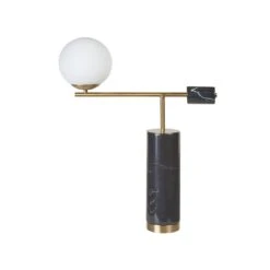 Beliani Tafellamp HONDO - Zwart Marmer