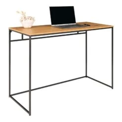Bureau - Eiken Look Met Zwart Frame