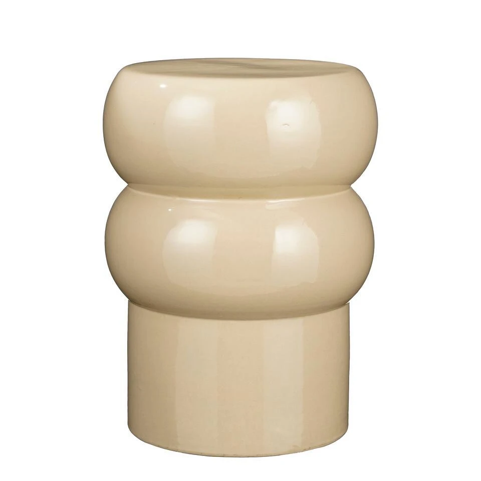 Mica Decorations Vendi Bijzettafel - H44 X Ø32 Cm - Keramiek - Crème 1 Mica Decorations Vendi Bijzettafel - H44 X Ø32 Cm - Keramiek - Crème