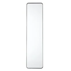 MISOU Deurspiegel Wandspiegel Passpiegel Ovaal Zwart 120x30cm Metaal