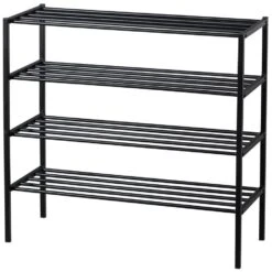 WOOOD Ferro Schoenenrek - Metaal - Zwart - 80x85x35