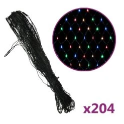VidaXL Kerstnetverlichting 204 LED's Binnen/buiten 3x2 M Meerkleurig