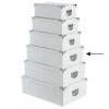 5Five Opbergdoos/box - Wit - L40 X B26.5 X H14 Cm - Karton