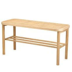 Bank Met Opbergruimte Van Massief Grenen En Rotan