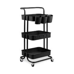 Goliving Keukentrolley Op Wieltjes - Serveerwagen - Keuken Trolley - Met Bakjes
