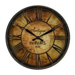 Home & Styling Wand Klok Oude Deco Stijl - Romeinse Cijfers - D21 Cm