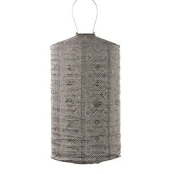LUMIZ Solar Lampion Mosaic Cylinder - 28 Cm - Taupe