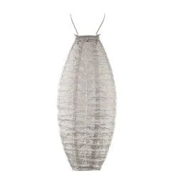 LUMIZ Solar Lampion Folia Long Oval - 20 Cm - Licht Taupe