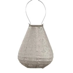 LUMIZ Solar Lampion Topaze Tulip - 20 Cm - Licht Taupe