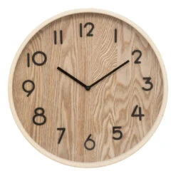 Atmosphera Wandklok/muur Klok - Woody - Dia 38 Cm - Hout - Beige