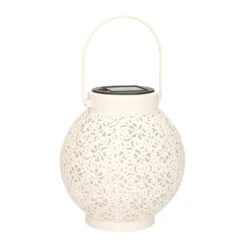 Solar Lantaarn - Voor Buiten - H16 Cm - Wit - Metaal - Tafellamp
