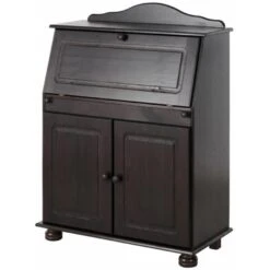 Mette - Bureau Met 2 Bruine Grenen Deuren