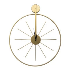 Klok - Luxe Gouden Ronde Hangende Klok - 55 X 65