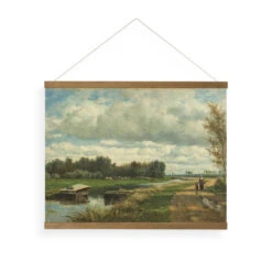 Hangende Poster Linnen Hollands Landschap 60x80cm