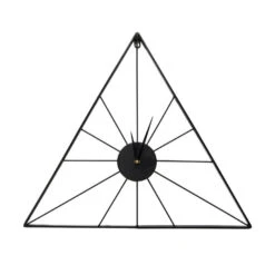 Klok - Luxe Zwarte Driehoek Hangende Klok