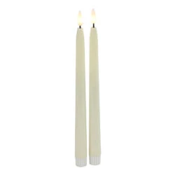 Countryfield Led Kaarsen/dinerkaarsen - 2x - Creme Wit - 28 Cm