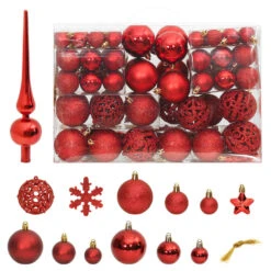 VidaXL - Kerstballenset - Rood - Polystyreen - 111 Stuks