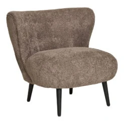 Fauteuil Bouclé Bruin - Zithoogte 45cm - 78x70x73cm - Covelo