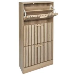 Nordix Schoenenkast Met 3 Lades Schoenen Opbergsysteem Bruin Schoenenrek