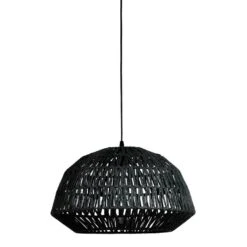 WOOOD Kace Hanglamp - Jute - Zwart - 26x45x45