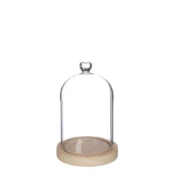 Merkloos Ideas4seasons Decoratie Stolp - Hartje - Houten Plateau - D12 X H18 Cm